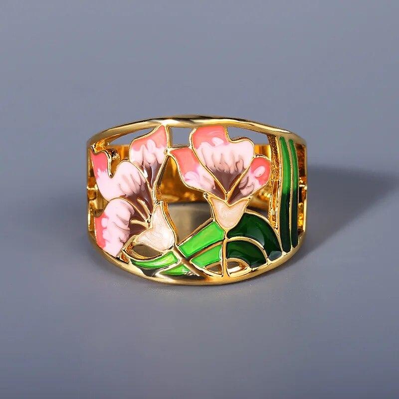 2024 New Rings for Women Creative Handmade Enamel Craft Women's Rings Women's Party Jewelry Epoxy Craft