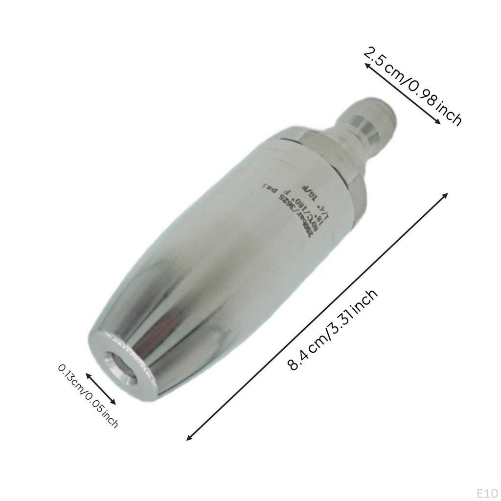 Rotating Pressure Washer Nozzle Stainless Steel HighPerformance with PushtoConnect Fitting