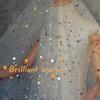 150cm Wide 1m/batch Star Mesh Sequins Starry Sky Fabric Curtains Mesh Wedding Background Decoration Materials DIY Sewing