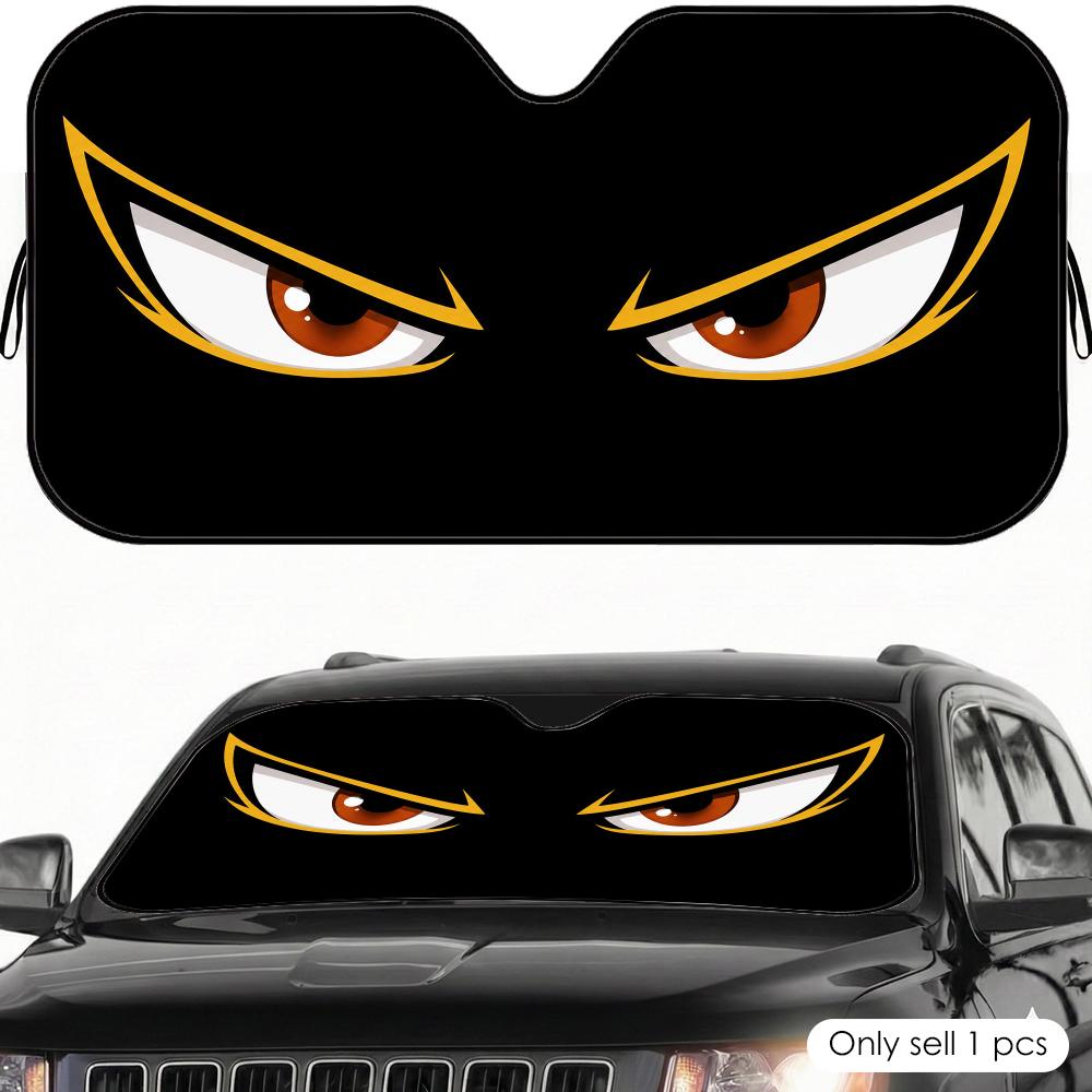 Sharp slanted eyes Sun Visor Car Sun Shade Front Windshield Coverings Blocker Auto Protector Window Visor Screen Cover