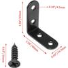20Pcs Black L Bracket 1.5 Inch, 40mm Stainless Steel Right Angle Corner Brace with Screws for Wood Furniture Shelves