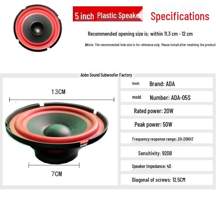 

5 , 6 , 8 , 10 Active High-Power Full-Range Car and Home Subwoofer Speaker