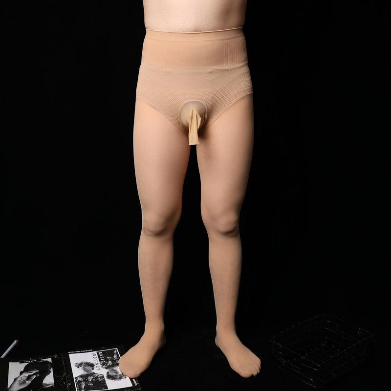 Spring and Autumn Men's Stockings with JJ Set Pantyhose Sexy Slim Mask High Waist Traceless Bottom Stockings + Oil Socks