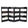Foldable 4-Panel Jewelry Holder Earrings Display Stand Ear Studs Storage Rack   (Black)