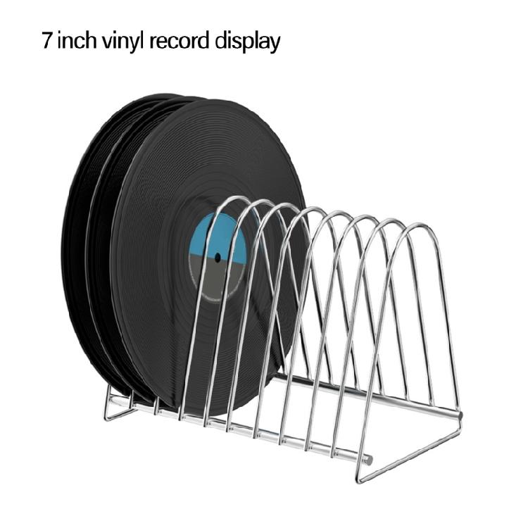 Vinyls Record Organizers From Metal Fit 7" and 12" Albums Ten Slots for Efficient Storage