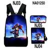 Classic Novelty Genshin Impact 3D Printed 3pcs/Set Pupil School Bags Laptop Daypack Backpack Inclined Shoulder Bag Pencil Case