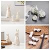 White Ceramic Bunnies Home Tabletop Bookshelf Easter Decorations Bunny Microlandscape Ornament For Garden Backyard Decor Crafts