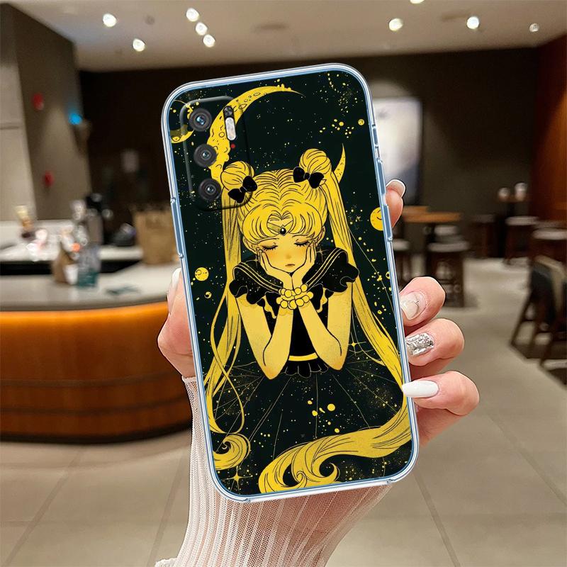 UP44 S-Sailors M-Moon Transparent Phone Case for Motorola Moto G7 G8 G9 G84 G85 G73 G24 G15 Z2 Play Power Plus