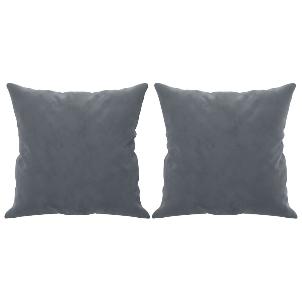 2 Seater Sofa with Decorative Cushions Dark Grey 140 Cm Velvet