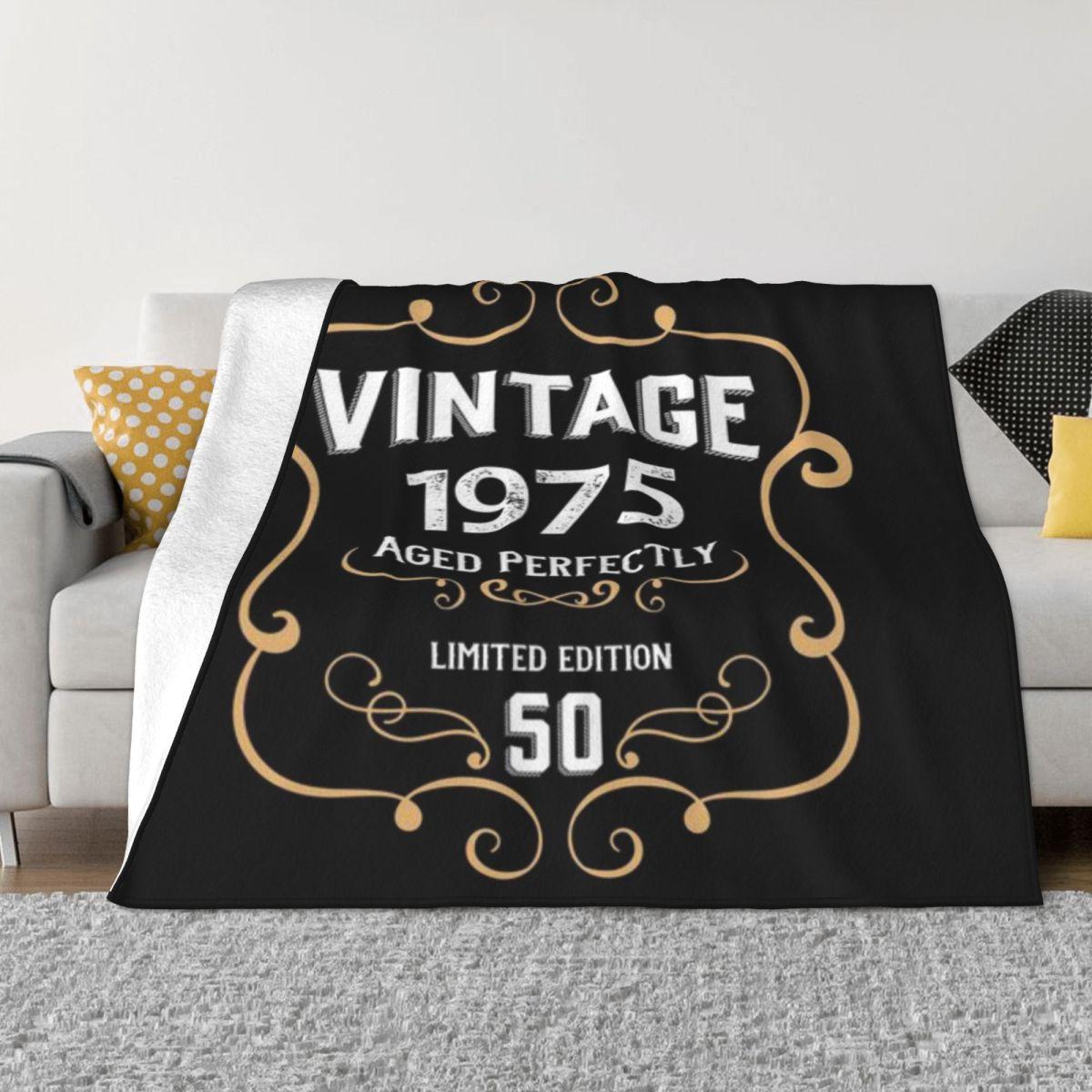 50th Birthday Vintage 1975 Aged Perfectly Gift Custom Home Decor An Ultra-Soft Micro Fleece Blanket 30x40in