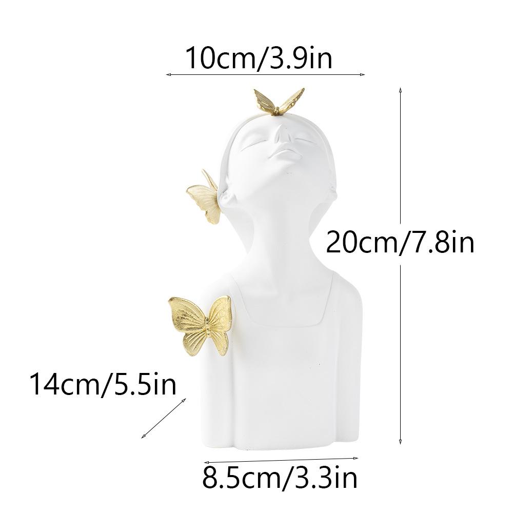 Nordic Handmade Light Luxury Girls Resin Crafts Ins Ornaments Living Room Home TV Cabinet Desktop New Decoration