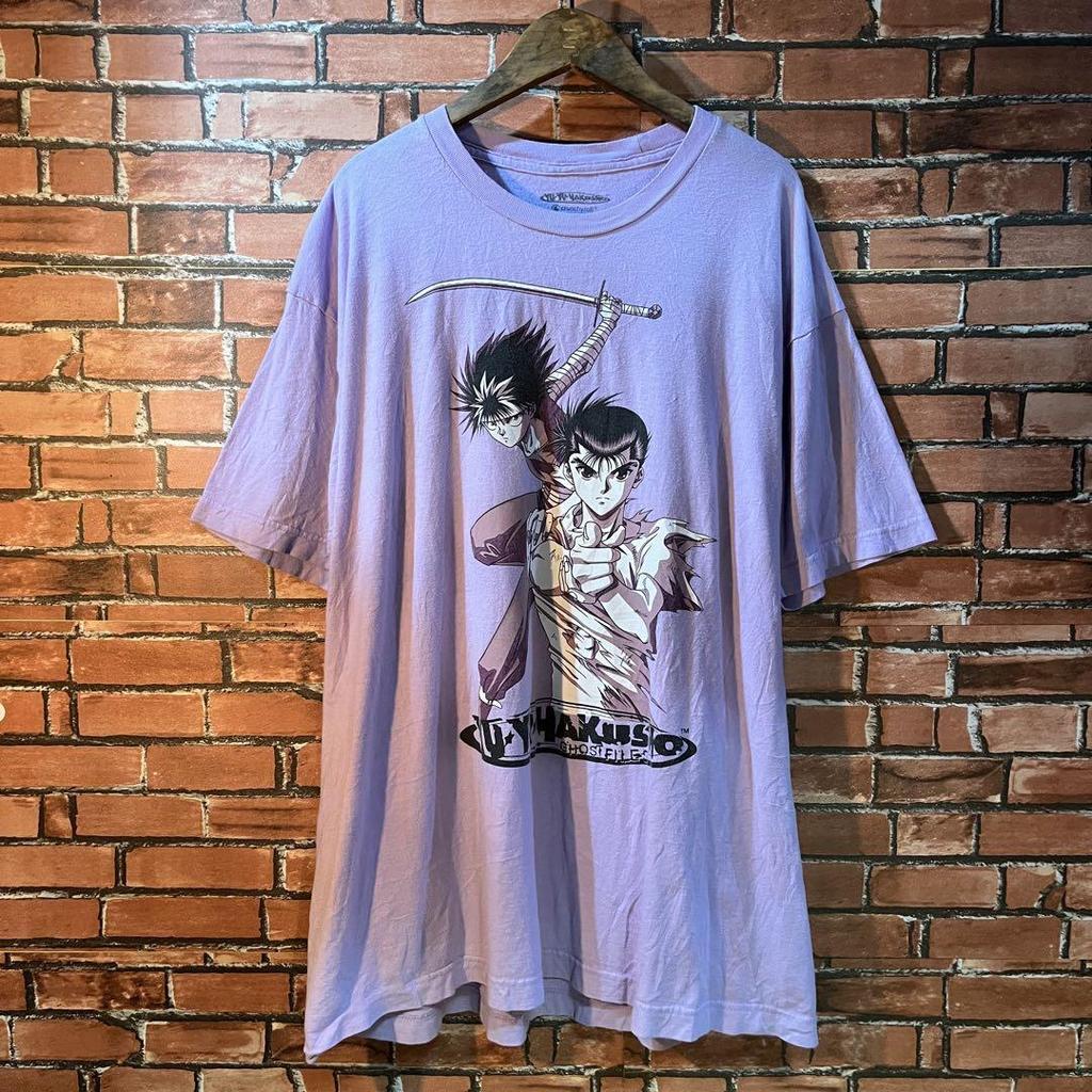 [USED] Vintage Yu Yu Hakusho anime t-shirt featuring Yusuke and Hiei from the 00s and Y2K movies