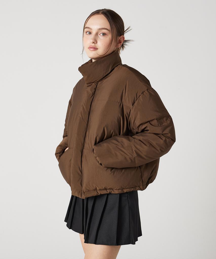 Awesome Studio Women'S Duck Down Short Padded Puffer Brown