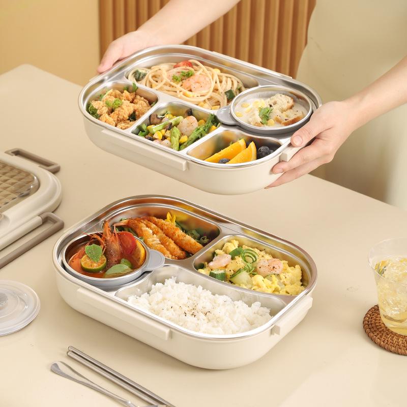 304 Stainless Steel Insulated Bento Lunch Box - Large Capacity, Food-Grade, Sealed Container for Students