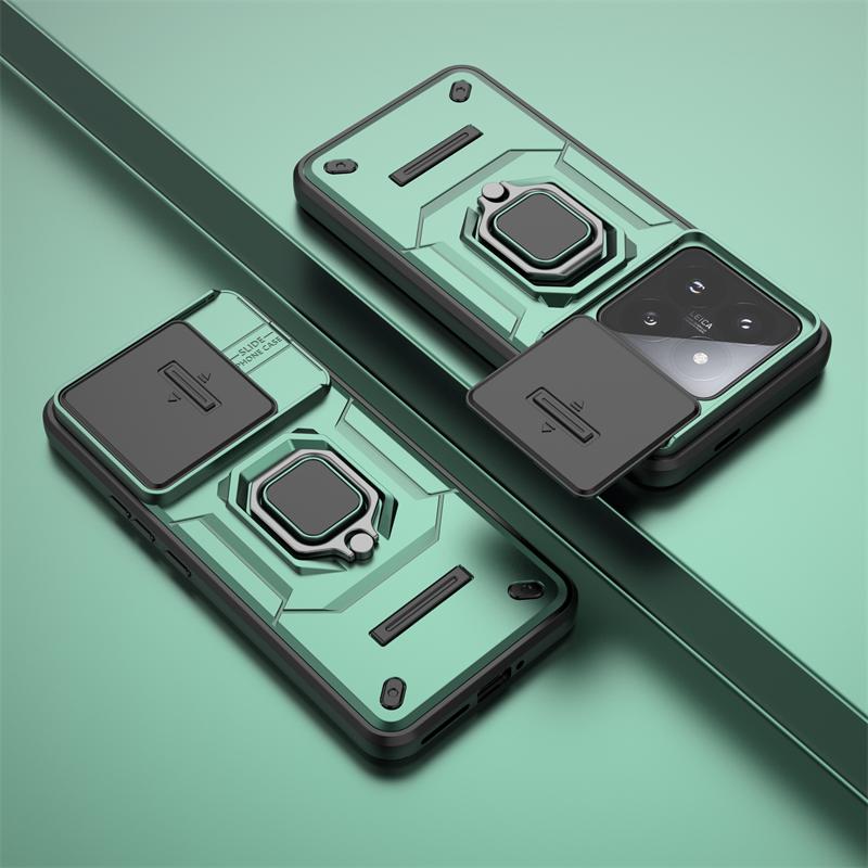 Pro pouzdro Xiaomi 14 Pro Magnetický držák do auta Prsten Pouzdra na telefon Pro Xiomi Xiaomy Mi14 Mi 14 14 Pro Posuvný chránič fotoaparátu Zadní kryt