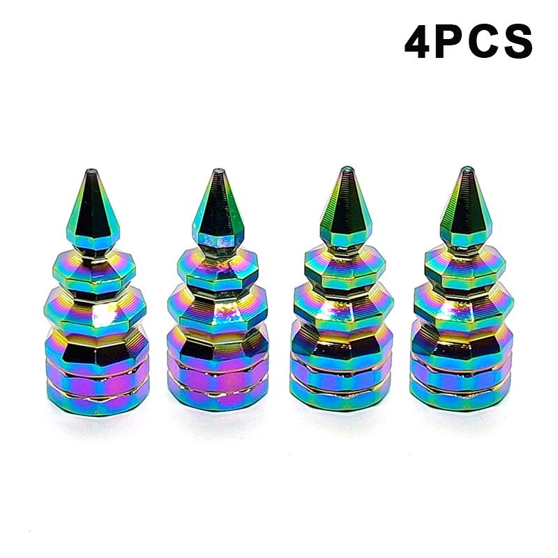 4/5PCS Tire Valve Stem Caps Anodized Aluminum Wheel Valve Covers Accessories Universal Cars SUVs Bikes Trucks And Motorcycles·