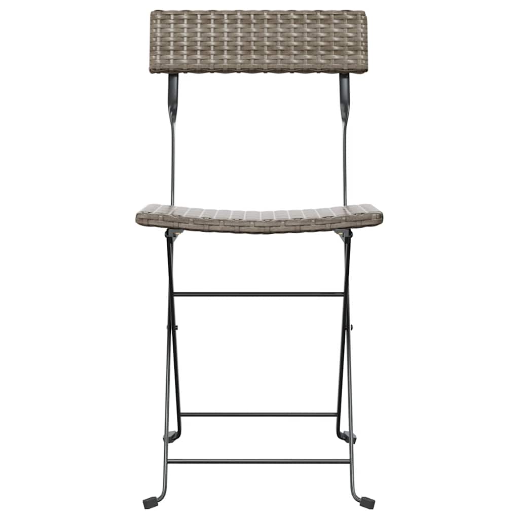 vidaXL Klappstühle, 2 Stück, graues Polyrattan und Stahl