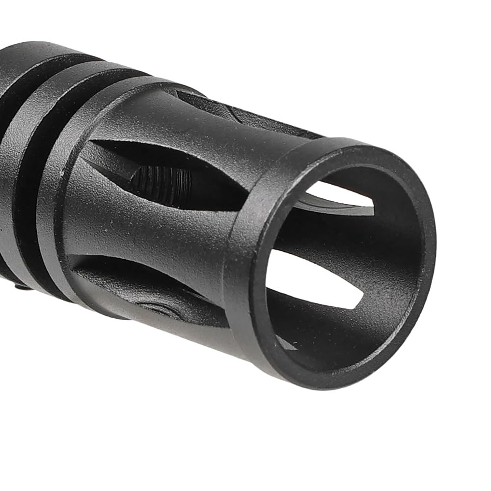 Ryohin Buhin 14mm Reverse Thread Compatible M16A1 Birdcage Flash Hider Replica, 6 Ports, Aluminum Alloy, Black
