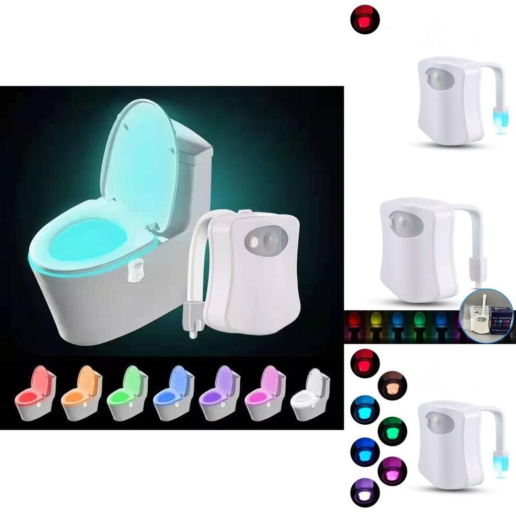 Modern Minimalist Toilet Night Light With 8 Color Led Sensor For Bathroom Ambiance