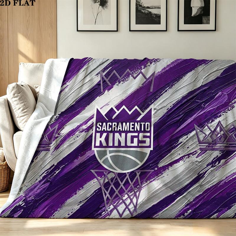 Sacramento Kings Print Flannel Blanket High Quality Warm Comfortable Cover for All Seasons Perfect for Gifts Home Decor