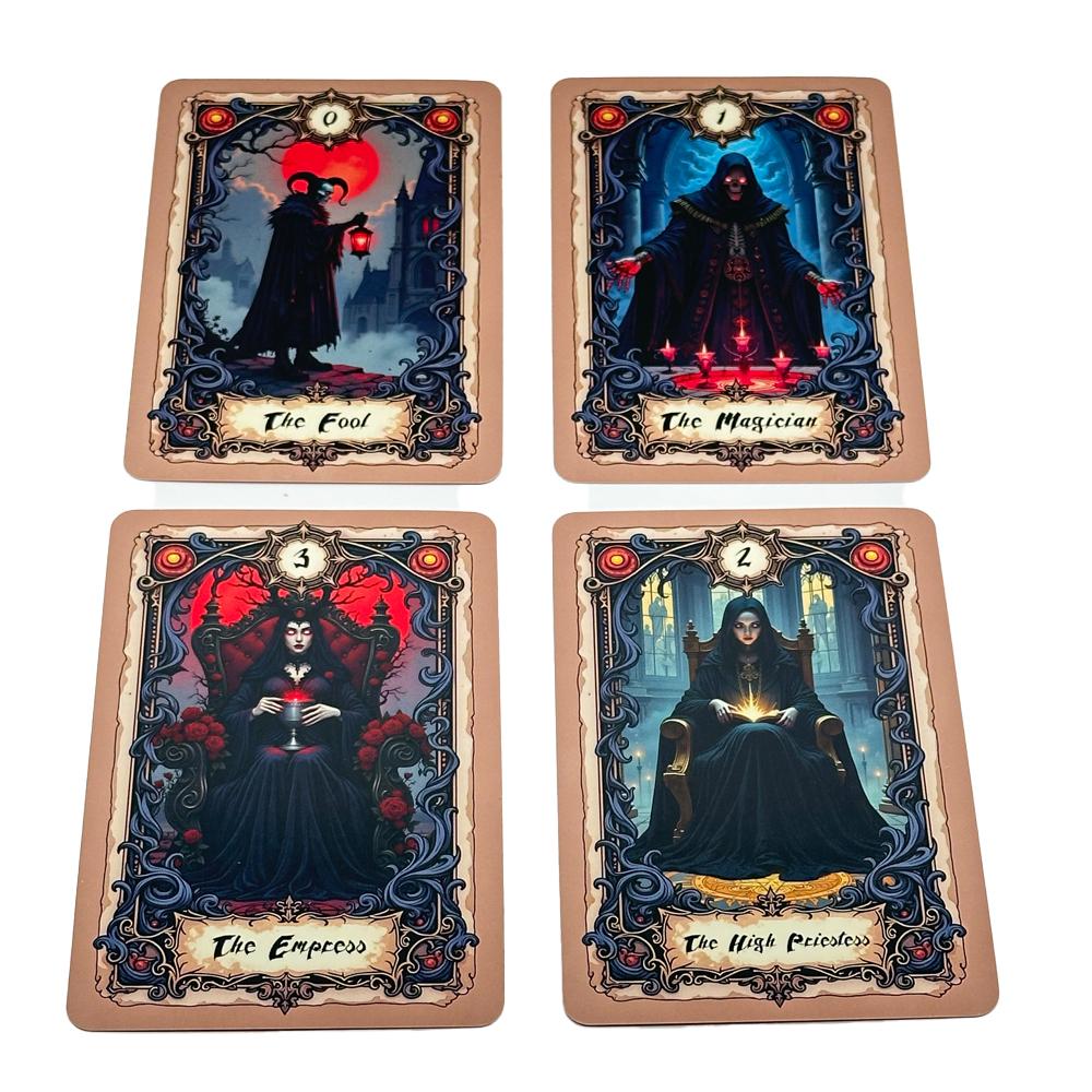 Dark Tarot Cards Set, Gothic Arcana Journey Classic Theme Deck, 78 Cards 13x9cm, Fortune-Telling & Divination Game