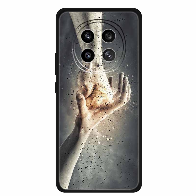 Mobile Phone Protective Case For Honor Magic8 5G Floral Painted Soft Black Silicone Back Cover For Honor Magic 8 2025 Case Funda