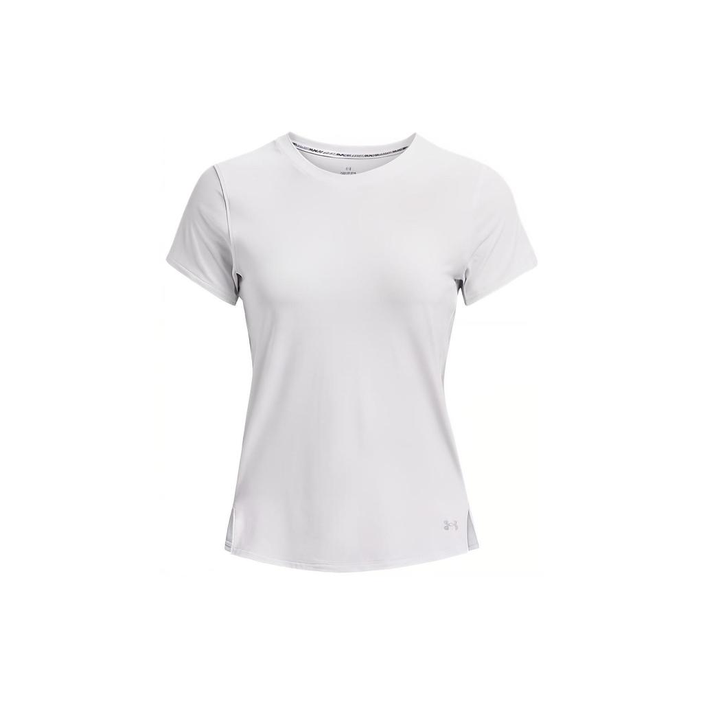 Under Armour Iso-Chill Series Solid Color Running Sports Tight Short Sleeve T-Shirt Women Tops White 1376819-100