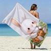 Cartoon Carrot Bunny Beach Towel Patterned Sunscreen And Windproof Suitable For Swimming Pool Camping Travel Blanket