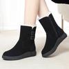 Cold-proof flat-soled cotton shoes soft-soled thickened cotton boots winter velvet warm short boots snow boots
