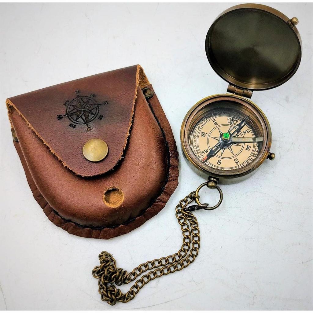 Antique Nautical Vintage Directional Magnetic Compass with Famous Scripture Quote Engraved Baptism