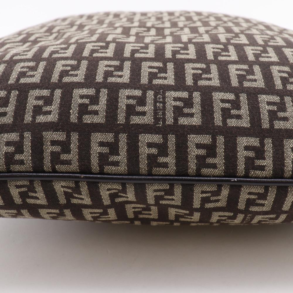 Fendi One Belt Shoulder Bag Zucchino Brown Canvas Unisex Used