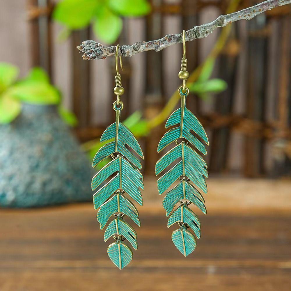 Vintage Hong Kong Style Boho Earrings Retro Metal Ethnic Earrings Dangle Earrings  Daily Jewelry