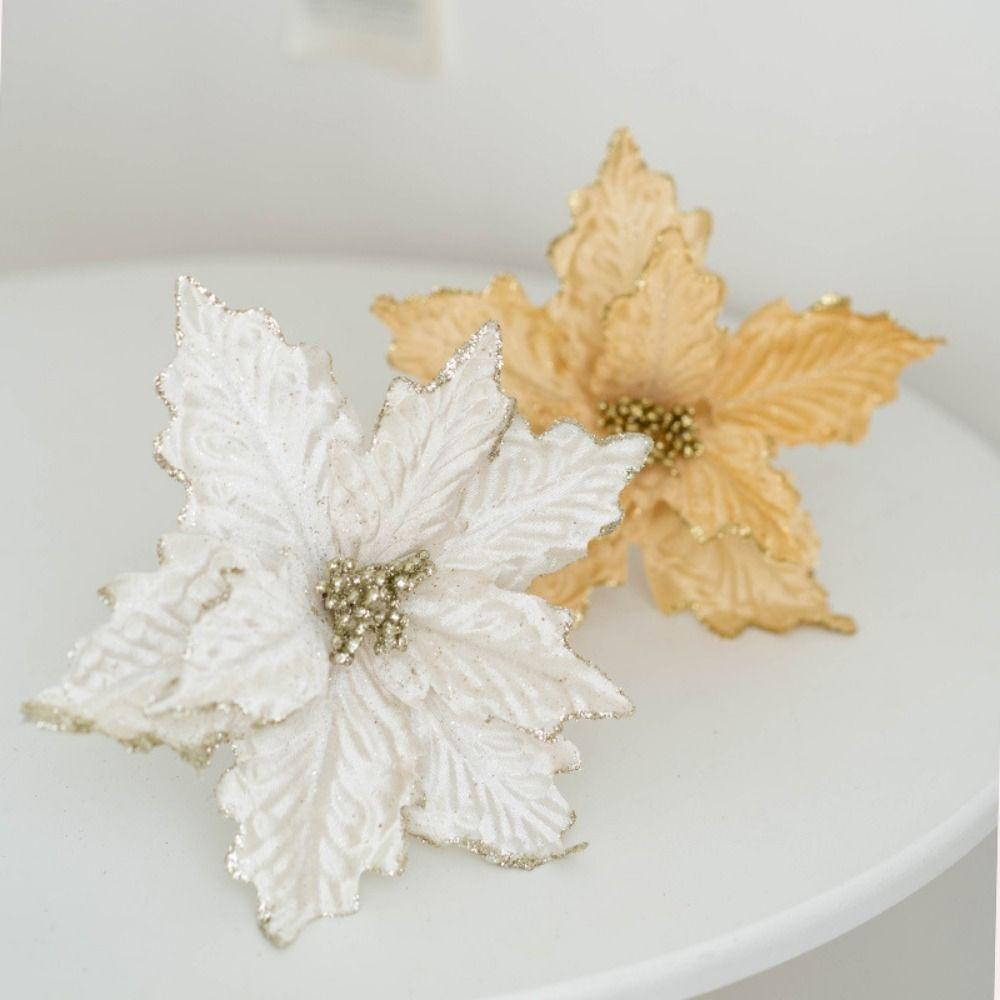 Handgefertigte Simulierte Weihnachtsstern-Blume Künstlicher Weihnachtsbaumschmuck Weihnachten