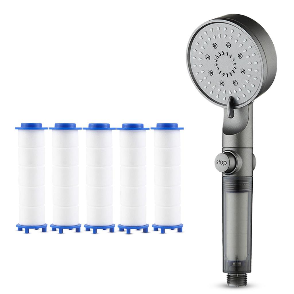 Hydroboost High Pressure 5 Mode Filtered Shower Head Stainless Steel Shower Spray Booster Tool With Water Saving Bathroom Faucet