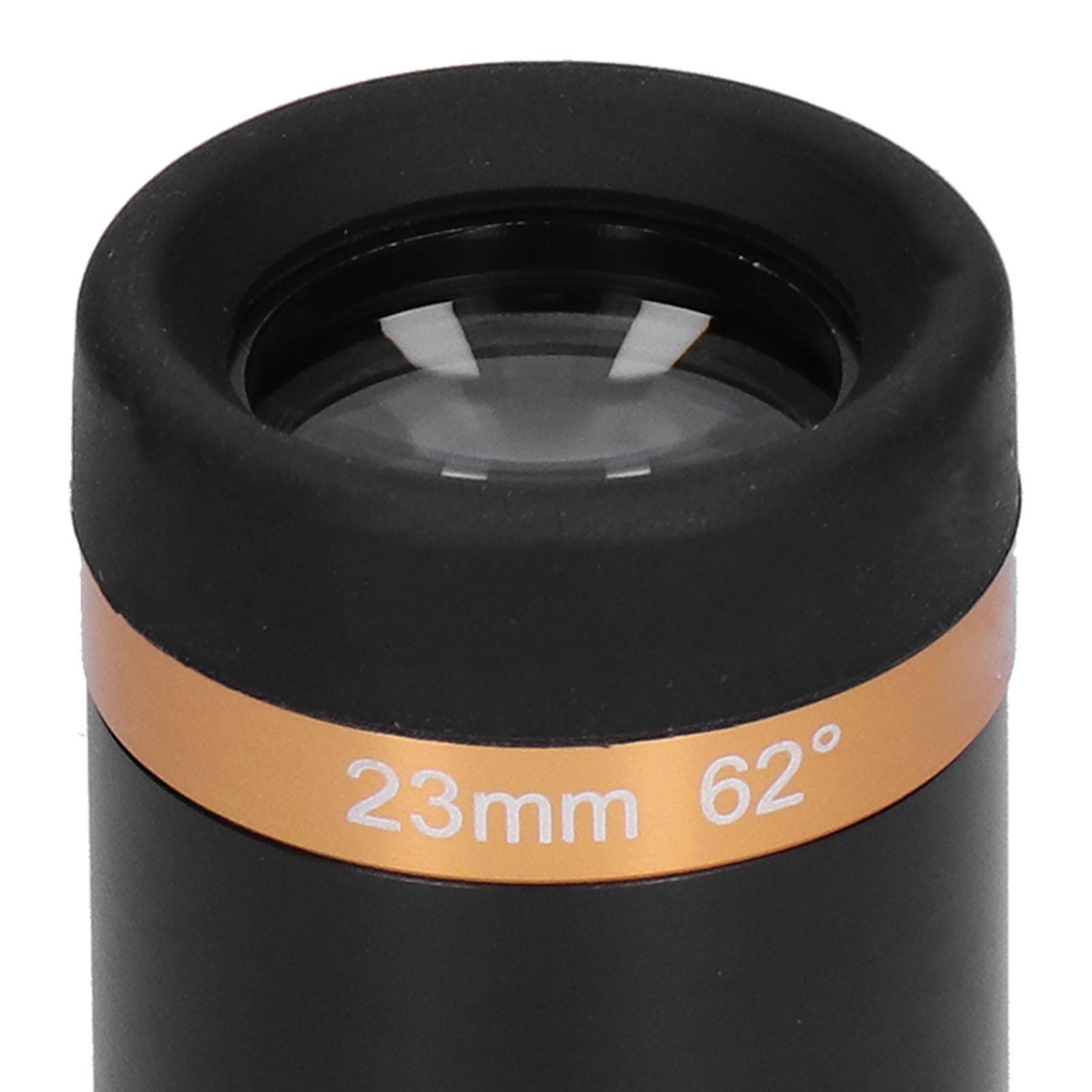 Eyepiece Wide Angle 62° Aspheric Eyepiece High Definition Fully Coated for 1.25in Astronomic Telescope23mm / 0.9in Aluminum alloy