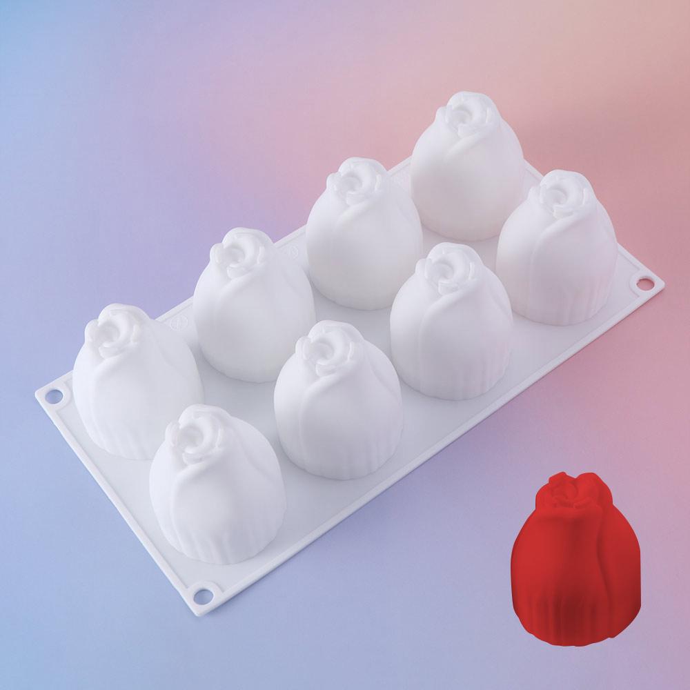 Flexible Silikon-Kuchenformen 8 Mulden Schokoladenform Französische Dessertform Dessertherstellung