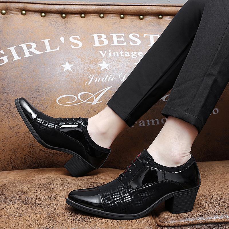 Klassische Luxus Herren Lederschuhe Büro Business Schuhe Herren Bankettschuhe Erhöhte Schuhe Rot Langlebig Freizeitschuhe Spitz