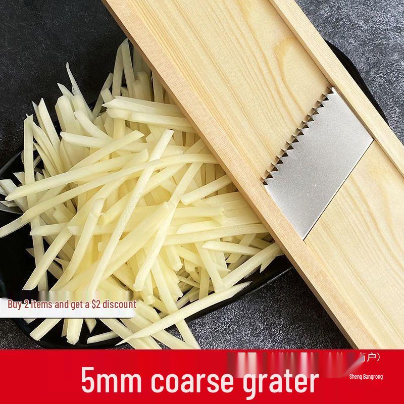 Rallador de Papa y Verdura Grueso Longjiang 5: Pelador y Cortador de Madera