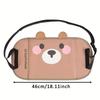 1PC Cute Bear Car Seat Foot Pedal Adjustable Belt, Brown Portable Foot Stool Added Support Fits All Cars