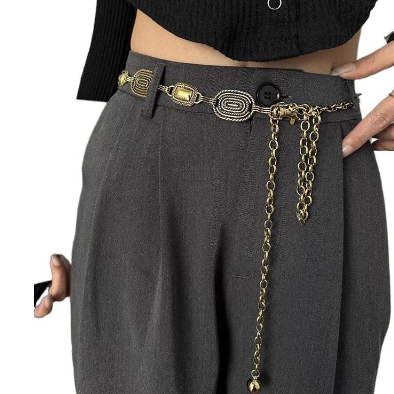 Retro Metal Chic Waist Chain Accessory Ideal For Dresses Sweaters Jeans And