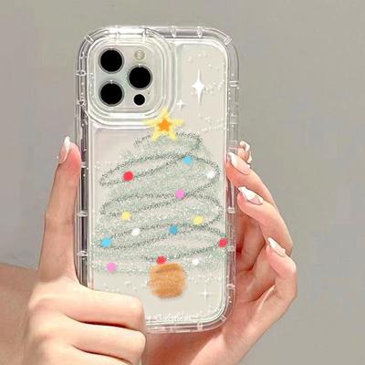 Funda de teléfono transparente con diseño de árbol de Navidad para iPhone 15, 14, 13, 12, 11 Pro Max, XS, X, XR, 8, 7 Plus, regalos de Año Nuevo, carcasa trasera suave y transparente a prueba de golpes