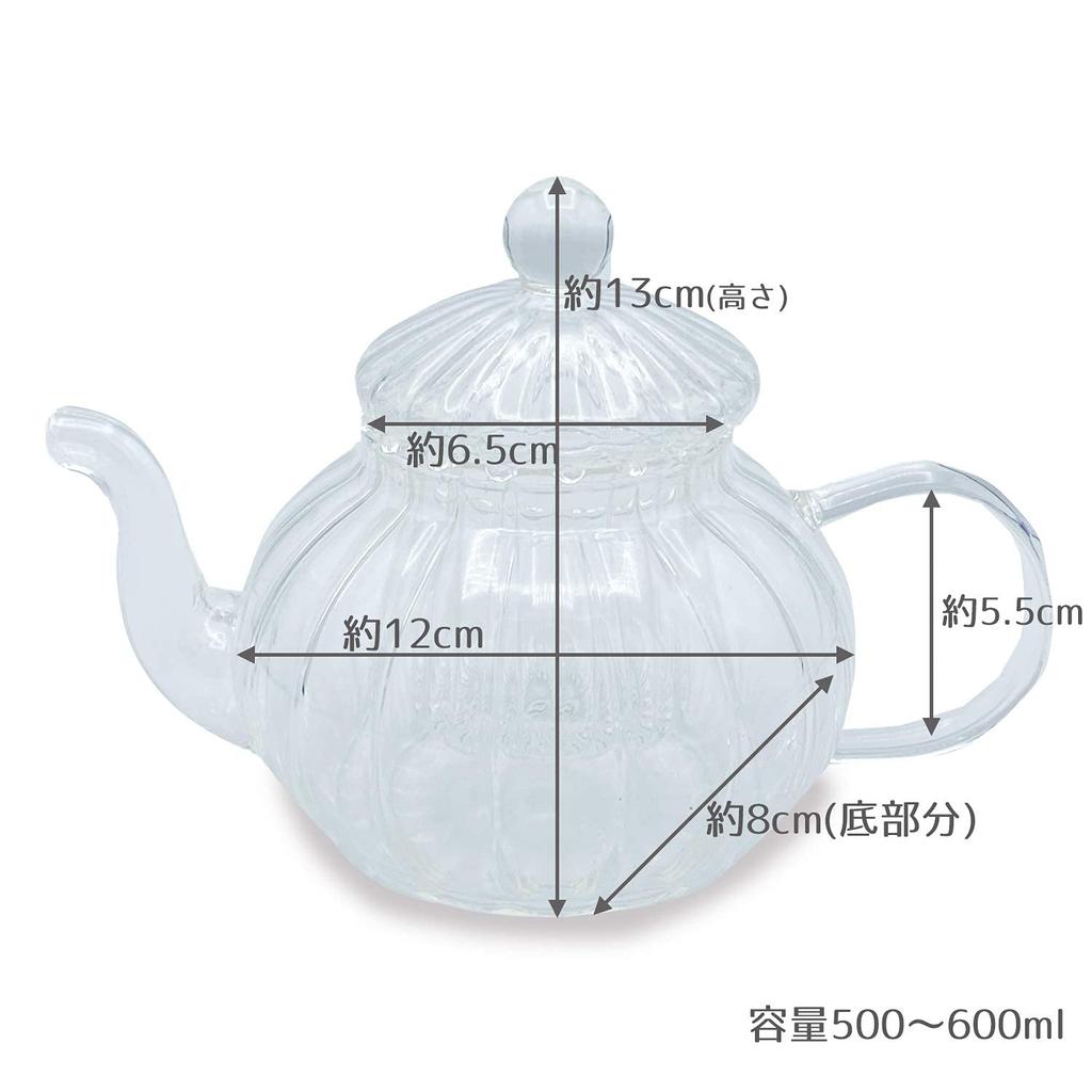Siroppu [Enjoy Colorful Tea Set] Teapot, Teacup, and Saucer Set, Clear Heat-Resistant Glass, Tea Strainer, Glass Teapot for Black Tea and Herbal Tea,