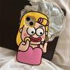 For iPhone 15 Silicone Case Cute Makeup Girl Design Shockproof Phone Back Cover