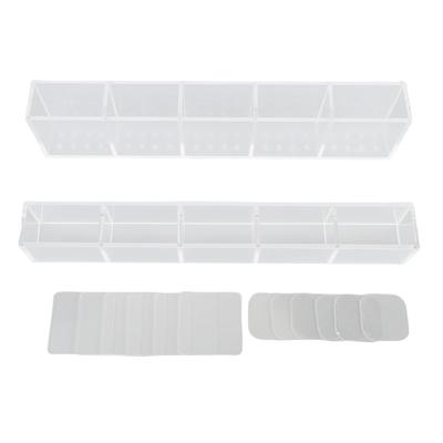 Acrylic Straw Holder for Cabinet Double Sided Adhesive Straw Storage Container for Kitchen Counters and Cupboards