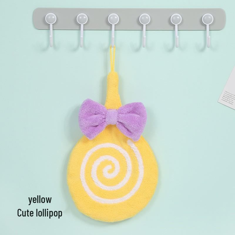 Süßes Gänse-Korallenfleece zum Aufhängen Handtuch - Cartoon Absorbierendes Küchentuch