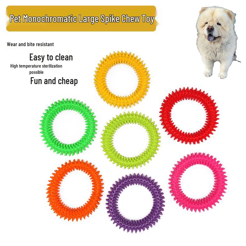 Pet TPR Bite-Resistant Spiked Ring Chew Toy
