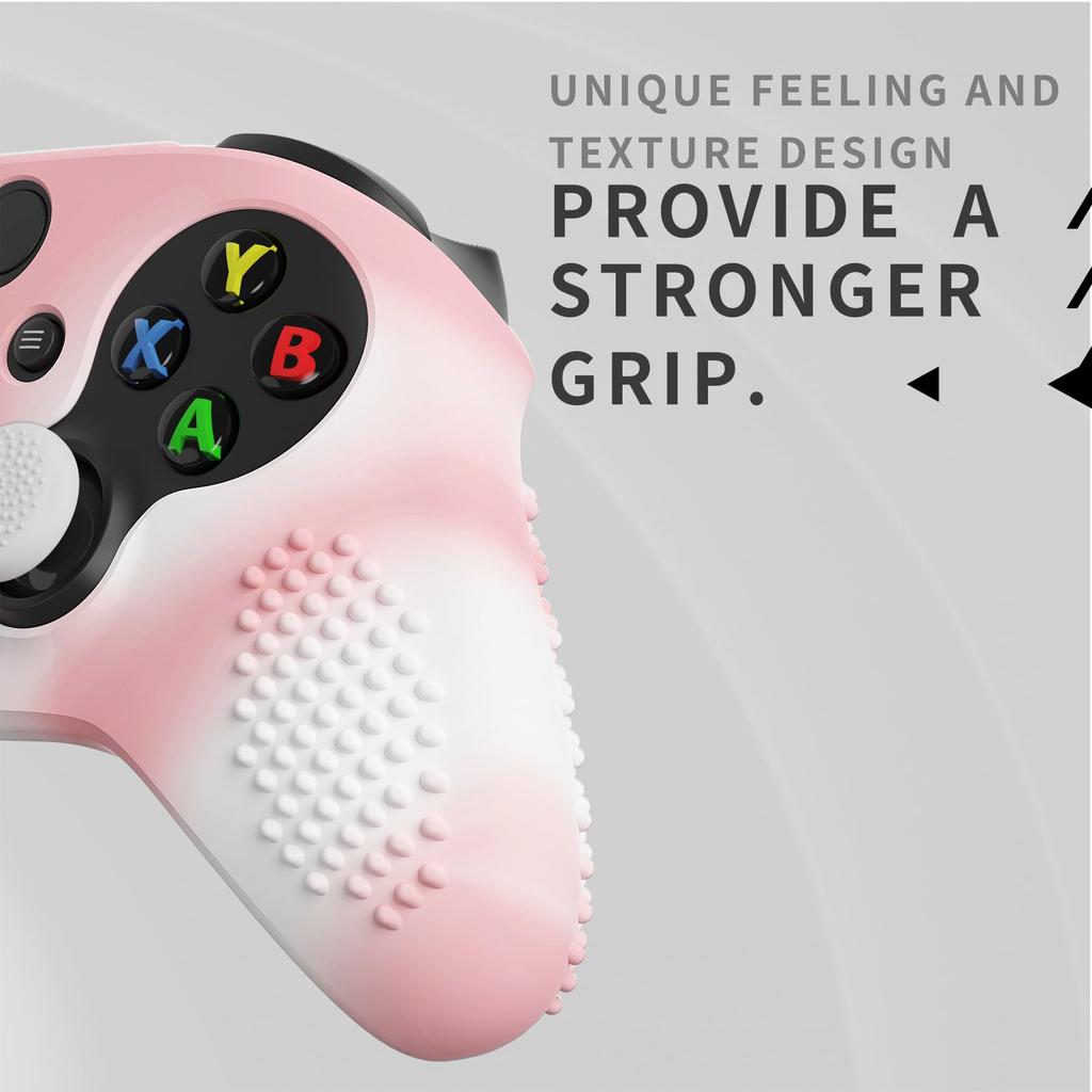 eXtremeRate PlayVital 3D Studded Xbox Series Controller Silicone Cover Skin with 6 Black Thumb Grip Soft Rubber Case Protector for Xbox Core Wireless