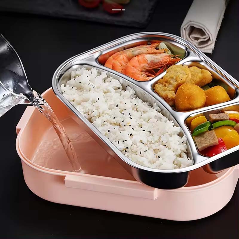 Stainless Steel 304 1300ml Environmentally Friendly and Insulated Children's Lunch Box with 3 Compartments