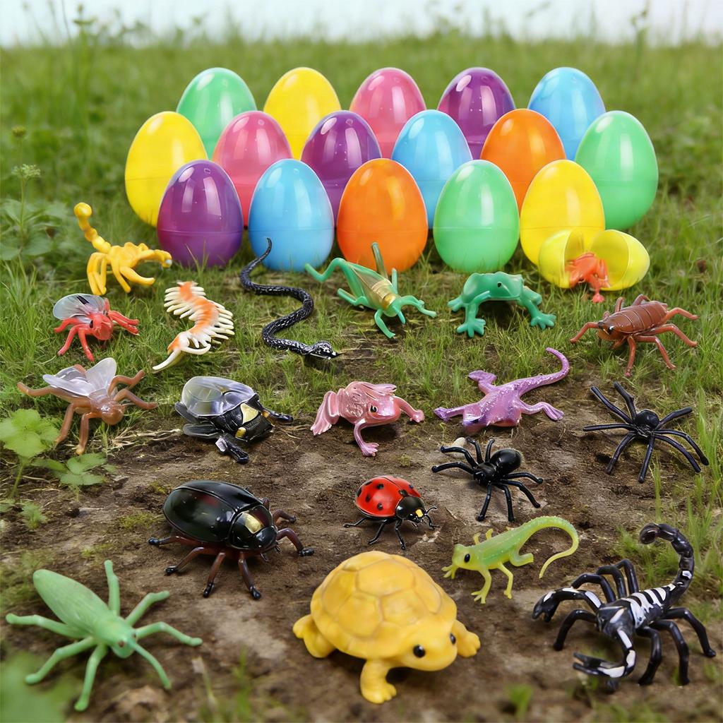 24-piece Surprise Egg Set With Realistic Insect Toys, An Educational And Fun Toy For Children (gacha/capsule Toy).