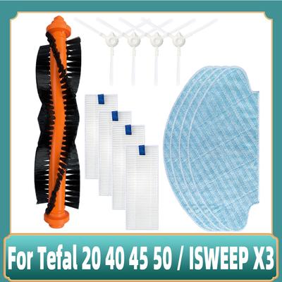 Kompatibel für Tefal Explorer Serie 20 40 / Tefal X-plorer Serie 45 50 / ISWEEP X3 Walzenbürste Seitenbürste Hepa Filter Teile